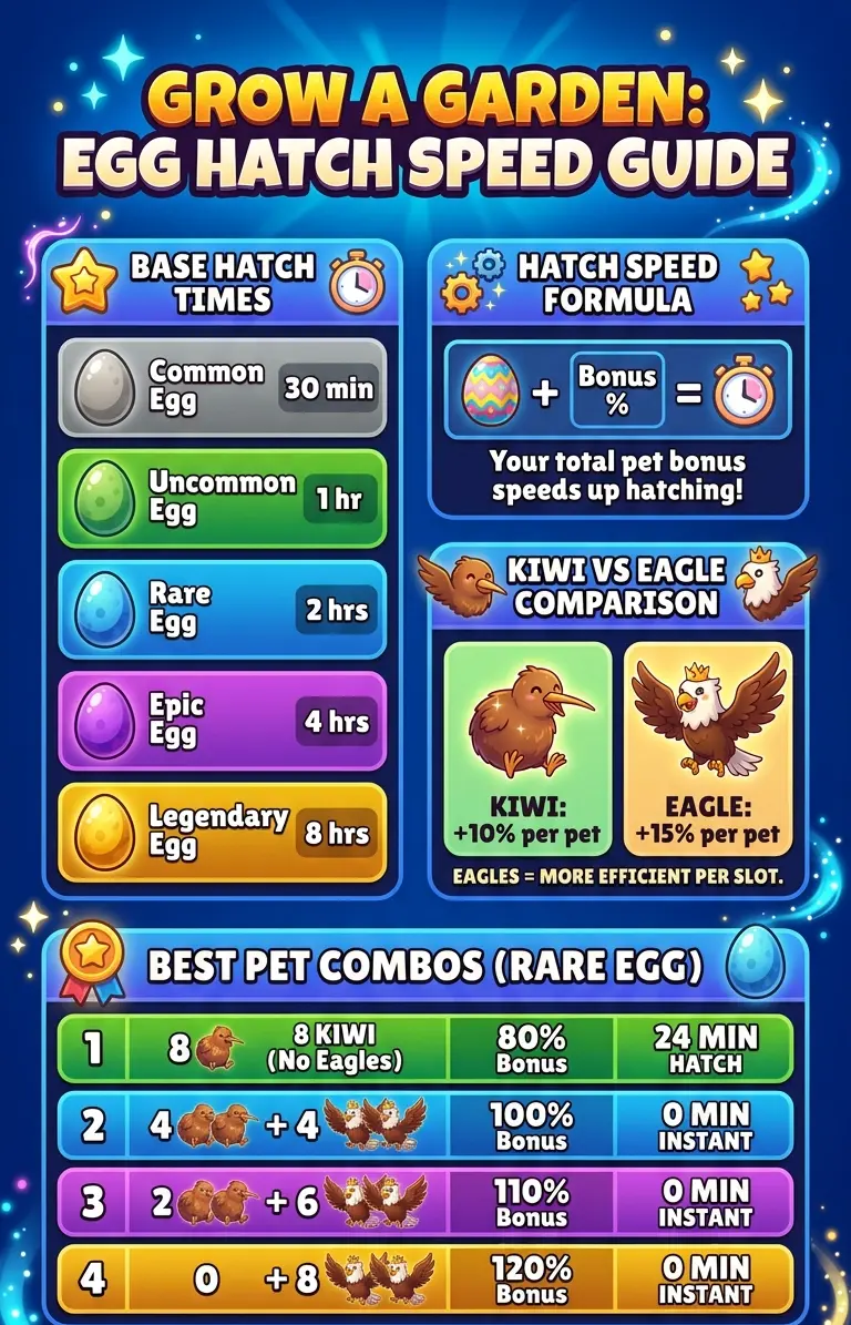 Grow a Garden Egg Hatch Time Tiers Guide