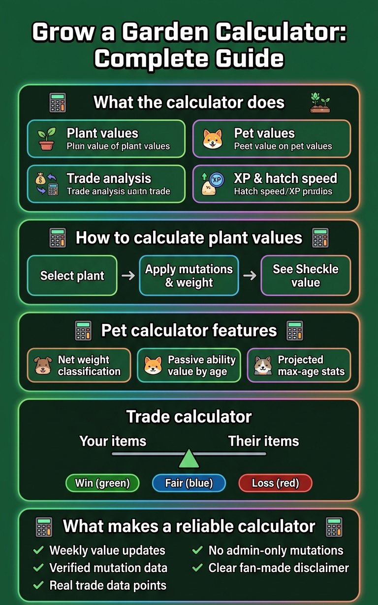 How to use Grow a Garden Calculator guide